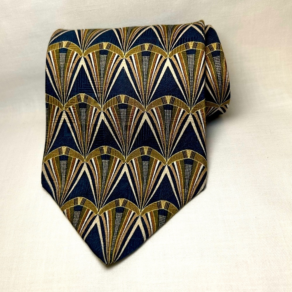 Milano Uomo Silk Art Deco Diamond Pattern Tie